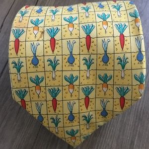 Authentic & Rare Hermes silk "root vegetables" tie